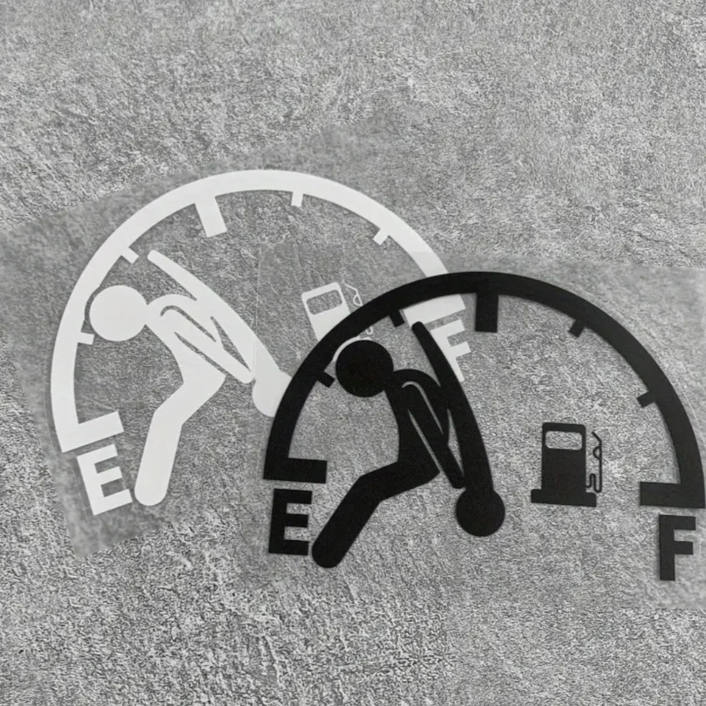 Fuel Gauge Car Sticker - Black and White